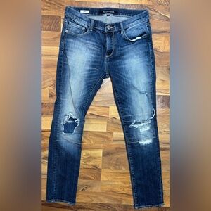 Driftwood Jody Skinny Jeans Size 28 Distressed Dark Wash Stretch Denim